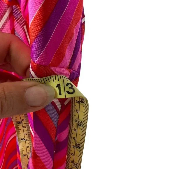 Vintage 60s Catalina Pink Stripe Halter Pool Party Full Length Dress 6 - Picture 9 of 11